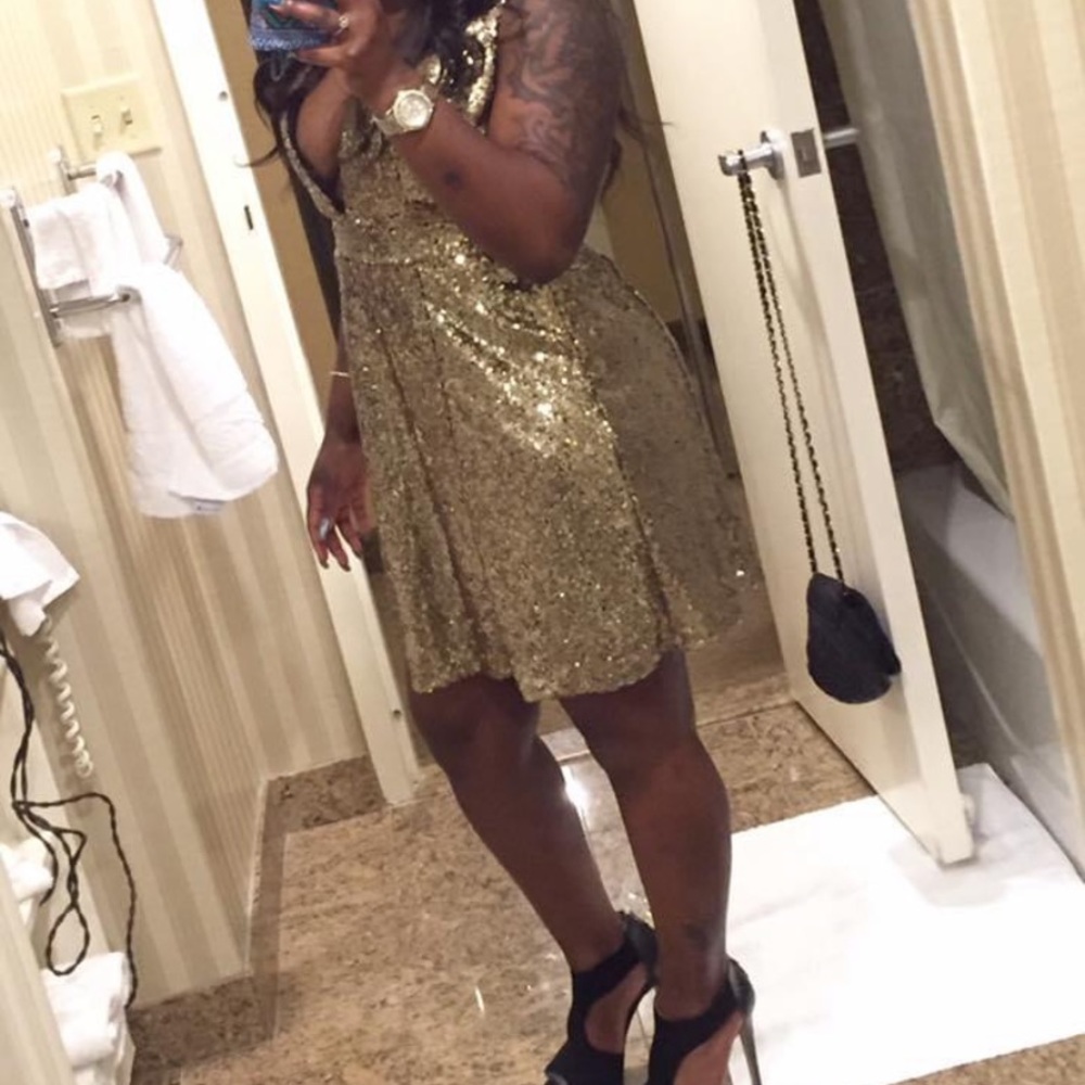 Sexy Gold Sequin Dress Size Medium